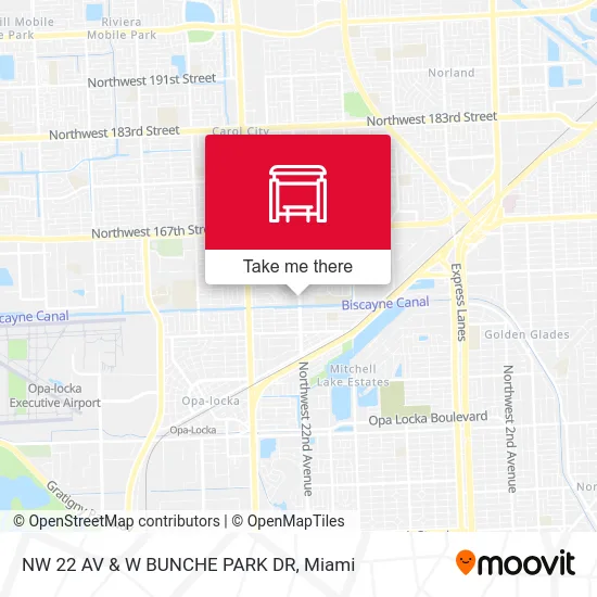 Mapa de NW 22 AV & W BUNCHE PARK DR