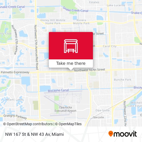 NW 167 St & NW 43 Av map