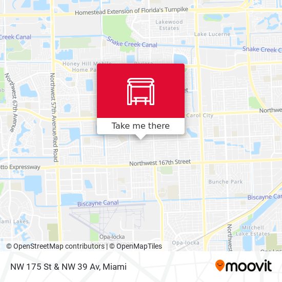 NW 175 St & NW 39 Av map