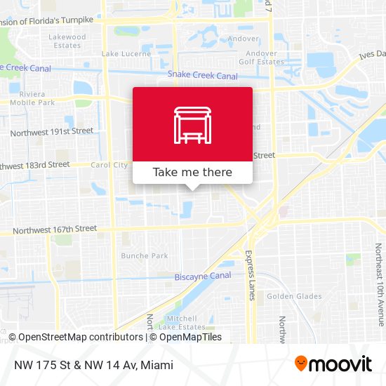 NW 175 St & NW 14 Av map