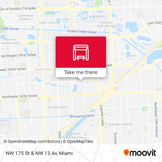 NW 175 St & NW 13 Av map