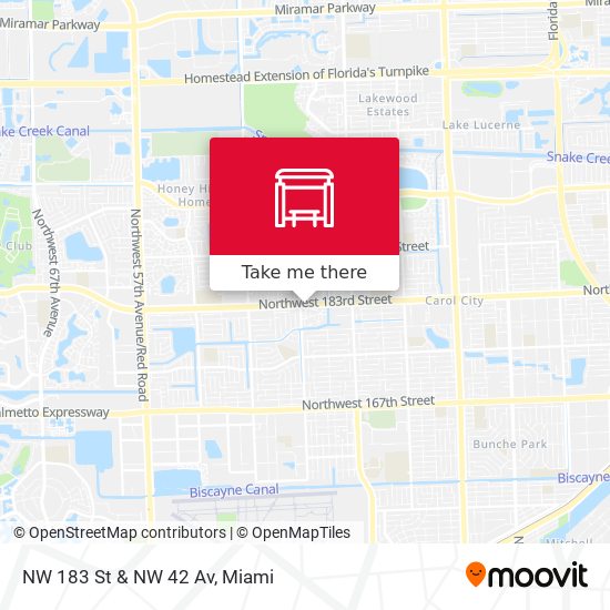 NW 183 St & NW 42 Av map