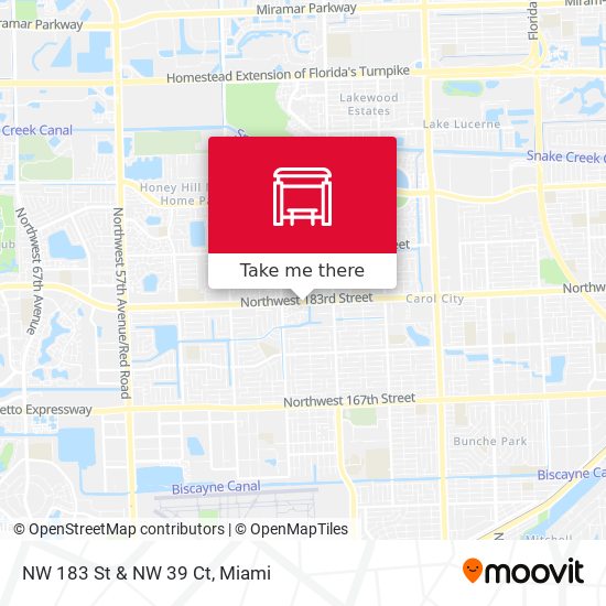 NW 183 St & NW 39 Ct map