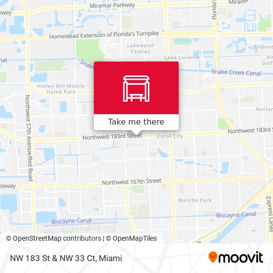 NW 183 St & NW 33 Ct map