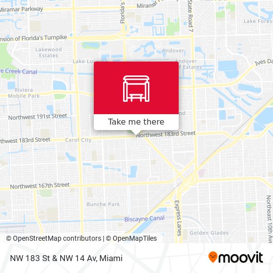 NW 183 St & NW 14 Av map