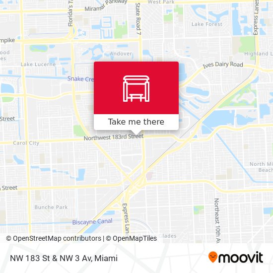 NW 183 St & NW 3 Av map