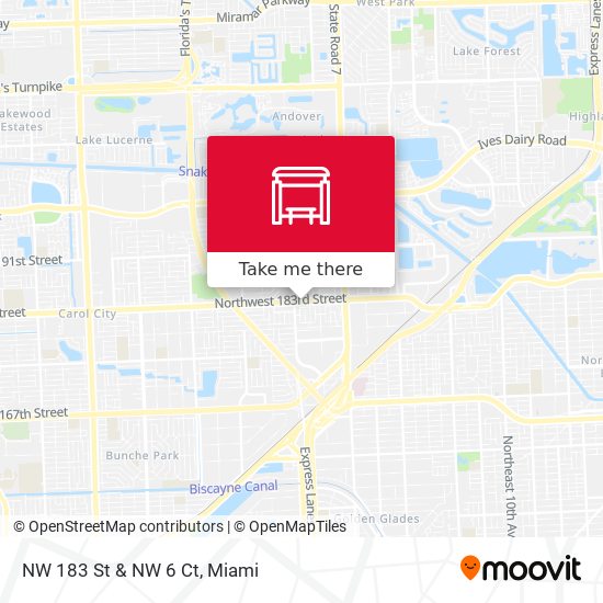 NW 183 St & NW 6 Ct map