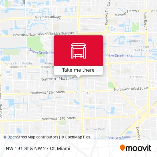 NW 191 St & NW 27 Ct map