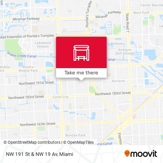 Mapa de NW 191 St & NW 19 Av