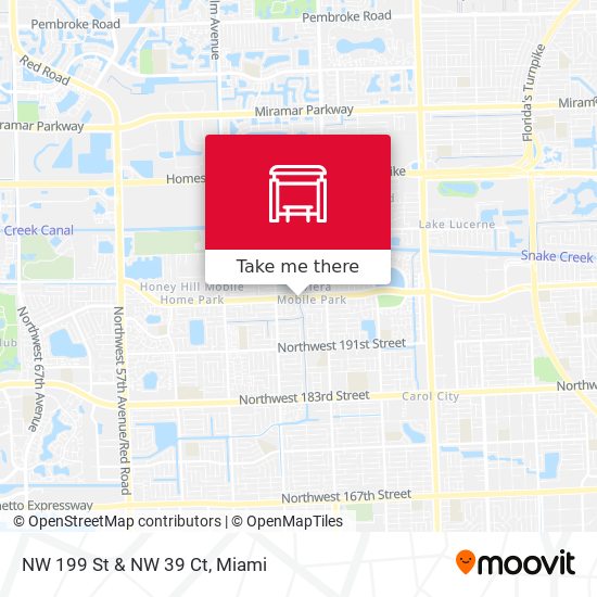 NW 199 St & NW 39 Ct map