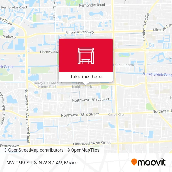 NW 199 ST & NW 37 AV map