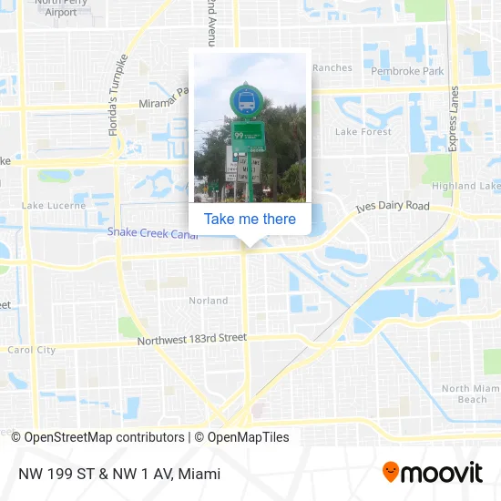 NW 199 ST & NW 1 AV map