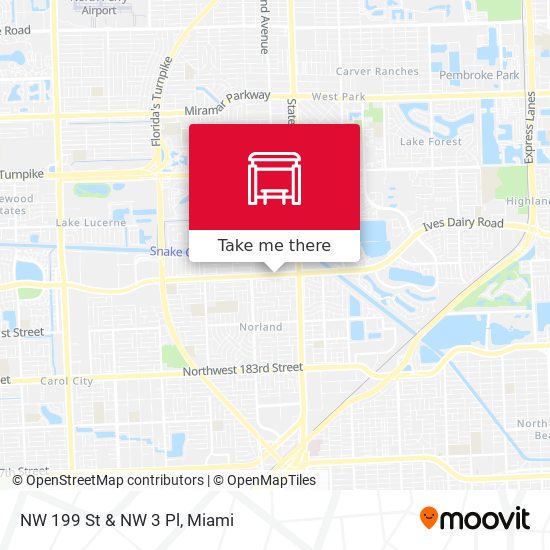 NW 199 St & NW 3 Pl map