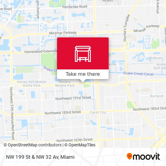 NW 199 St & NW 32 Av map