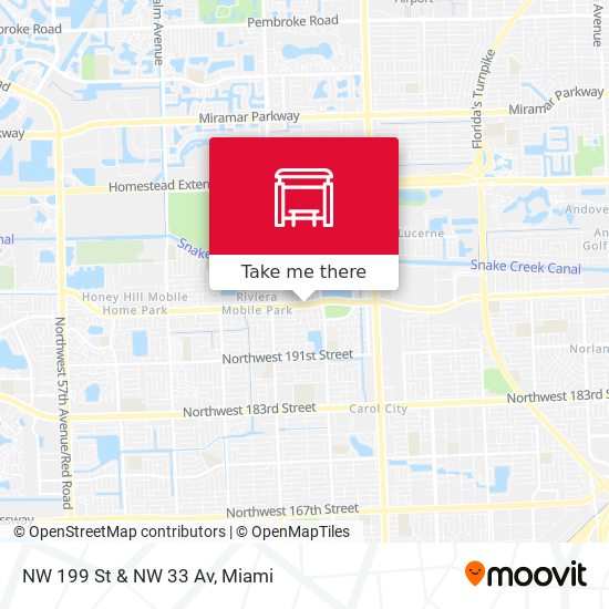 NW 199 St & NW 33 Av map