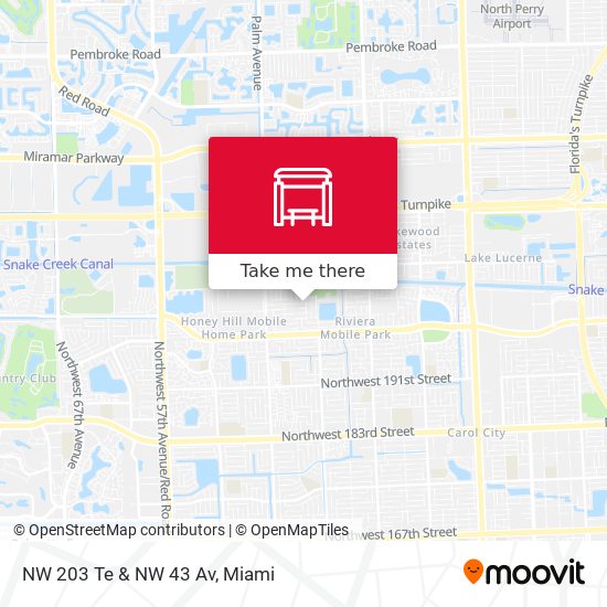 NW 203 Te & NW 43 Av map