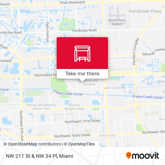 NW 211 St & NW 34 Pl map