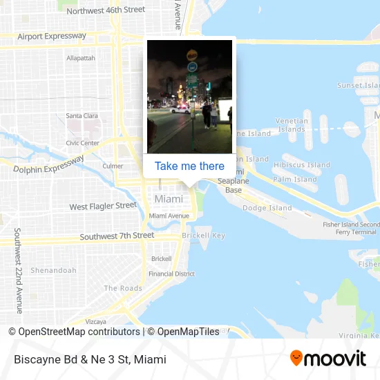 Biscayne Bd & Ne 3 St map