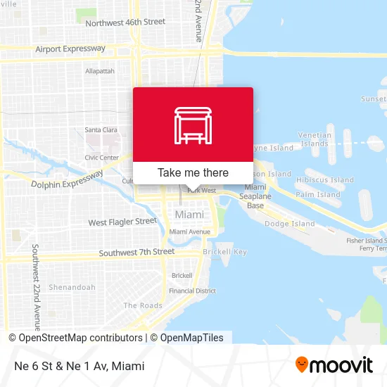 Ne 6 St & Ne 1 Av map