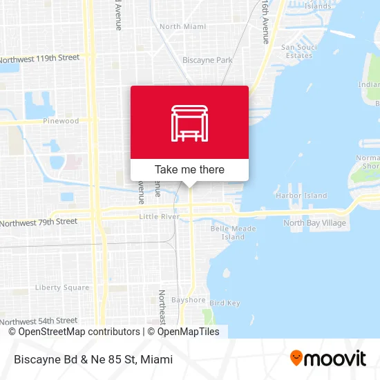 Biscayne Bd & Ne 85 St map