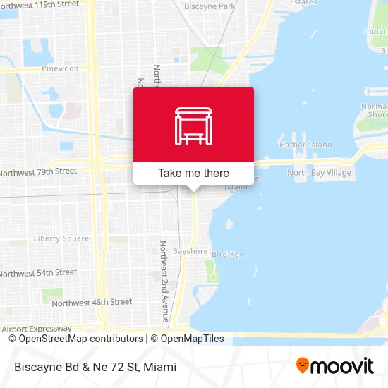 Biscayne Bd & Ne 72 St map