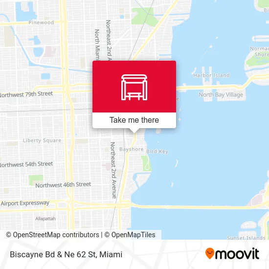 Biscayne Bd & Ne 62 St map