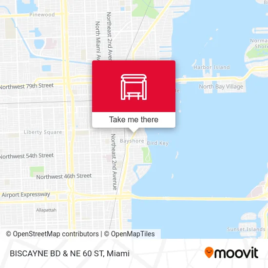 BISCAYNE BD & NE 60 ST map