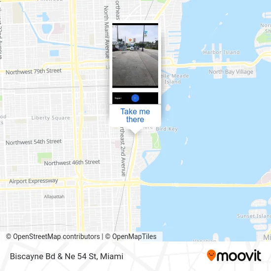 Biscayne Bd & Ne 54 St map