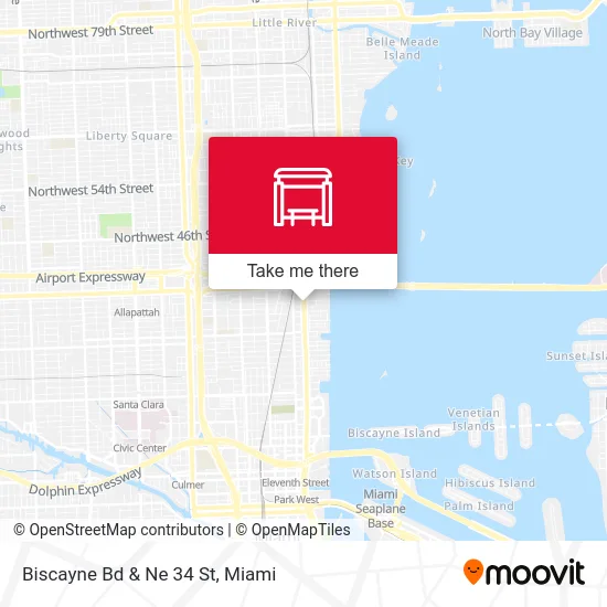 Biscayne Bd & Ne 34 St map
