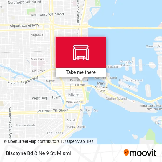 Biscayne Bd & Ne 9 St map