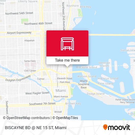 Mapa de BISCAYNE BD @ NE 15 ST
