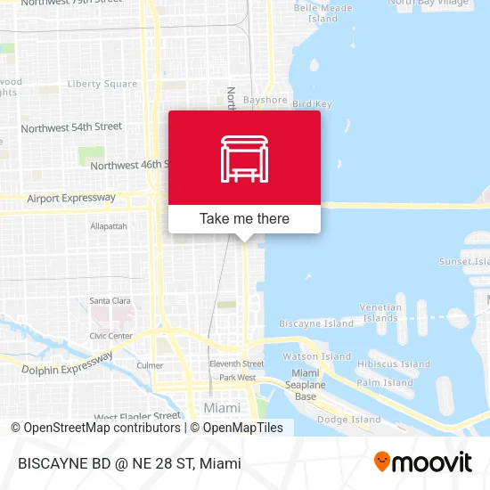 Mapa de BISCAYNE BD @ NE 28 ST