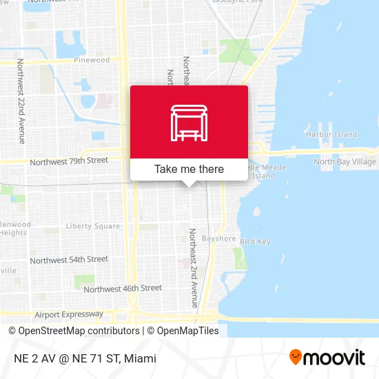 NE 2 AV @ NE 71 ST map