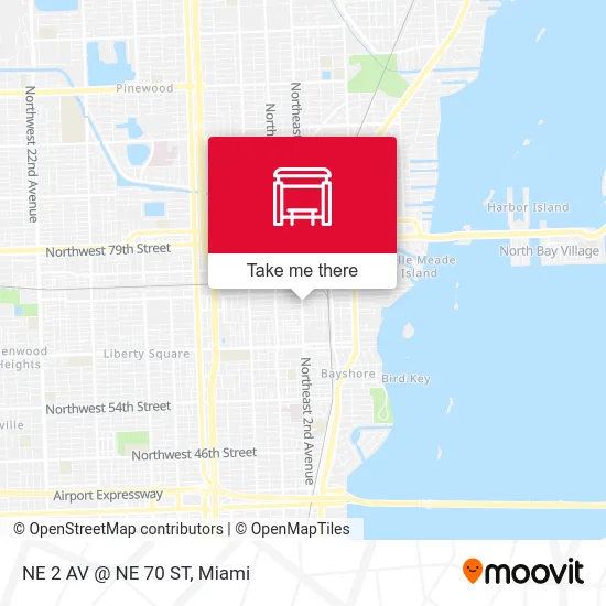 NE 2 AV @ NE 70 ST map