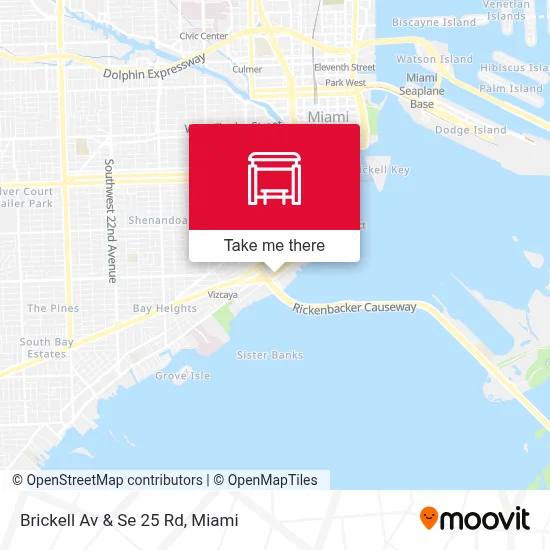 Brickell Av & Se 25 Rd map