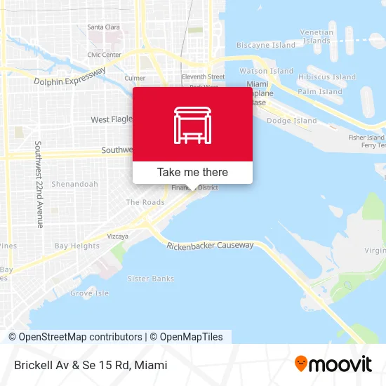 Brickell Av & Se 15 Rd map