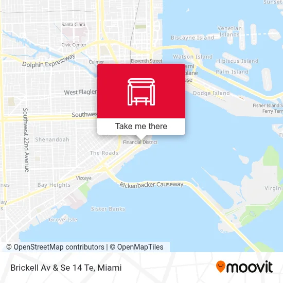 Brickell Av & Se 14 Te map