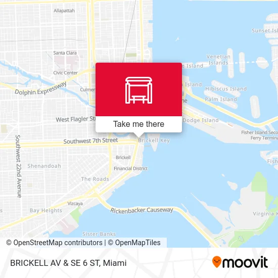 Mapa de BRICKELL AV & SE 6 ST
