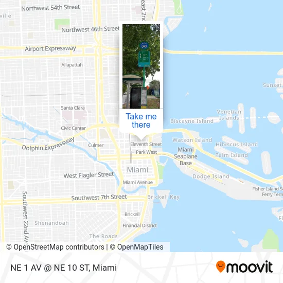 NE 1 AV @ NE 10 ST map