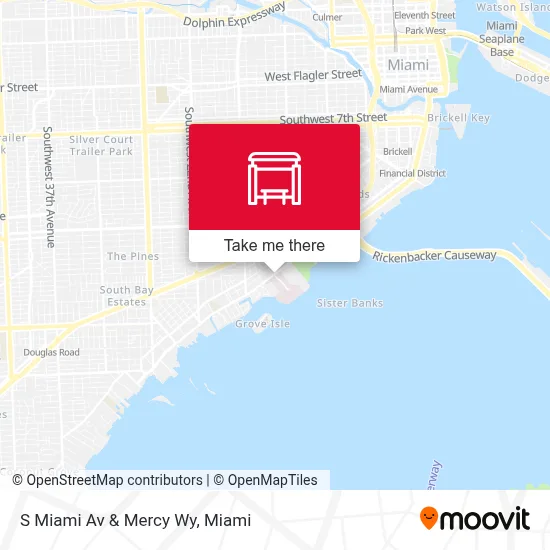 S Miami Av & Mercy Wy map