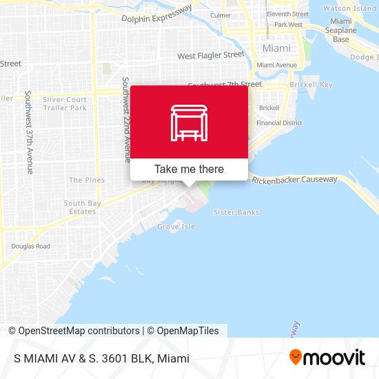 S Miami Av & S. 3601 Blk map