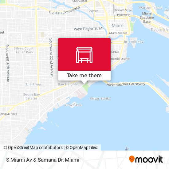 S Miami Av & Samana Dr map