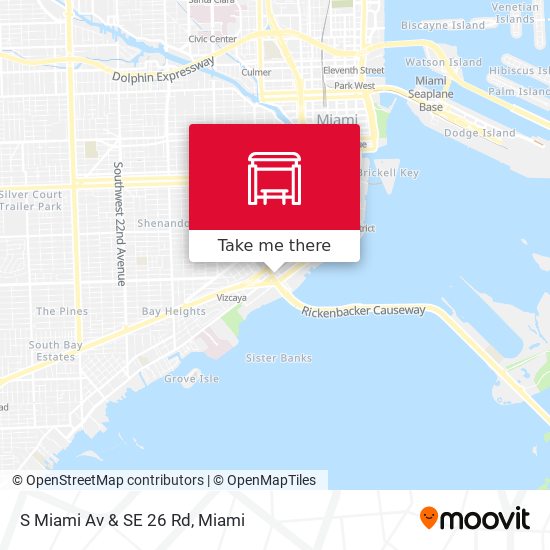 S Miami Av & SE 26 Rd map