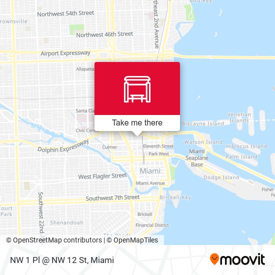 NW 1 Pl @ NW 12 St map