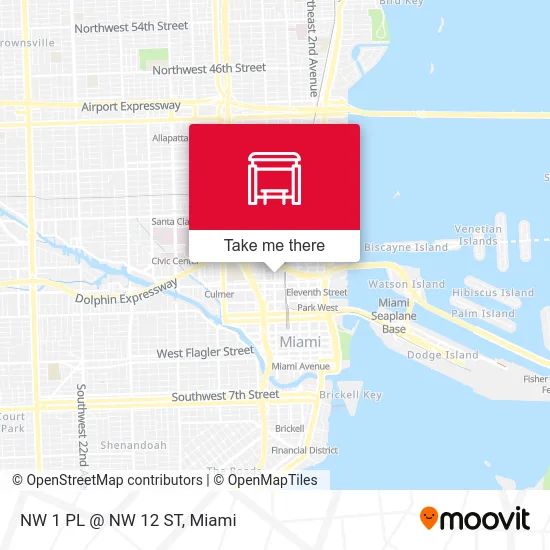 NW 1 PL @ NW 12 ST map