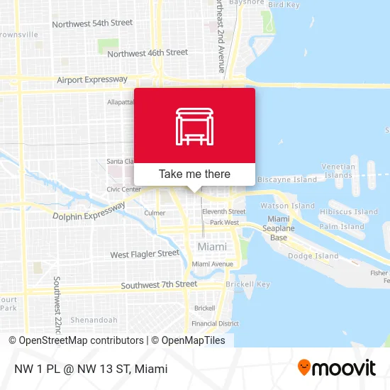 NW 1 PL @ NW 13 ST map