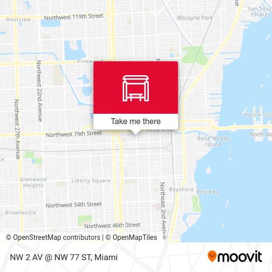 NW 2 AV @ NW 77 ST map