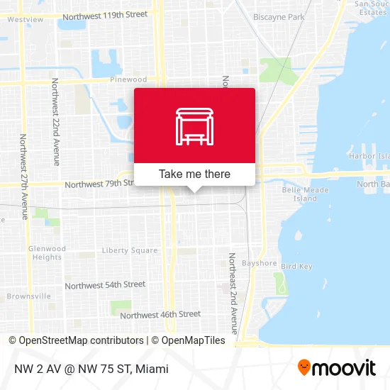NW 2 AV @ NW 75 ST map