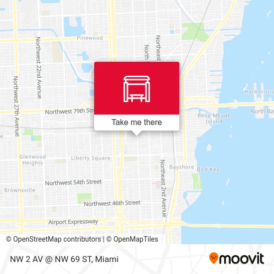 NW 2 AV @ NW 69 ST map