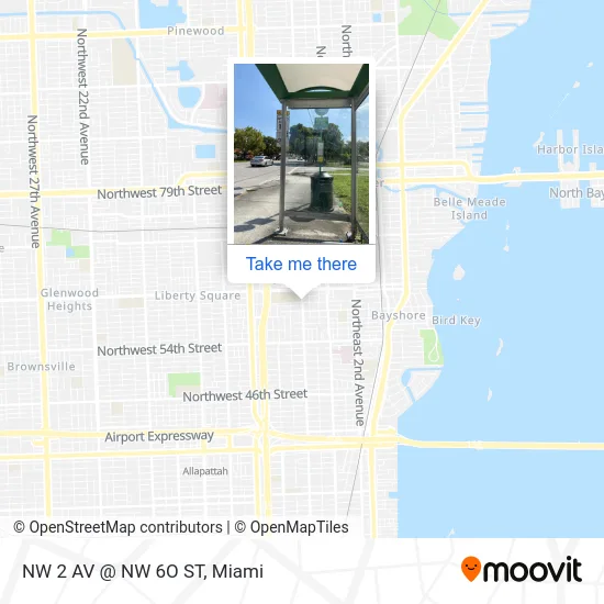 NW 2 AV @ NW 6O ST map